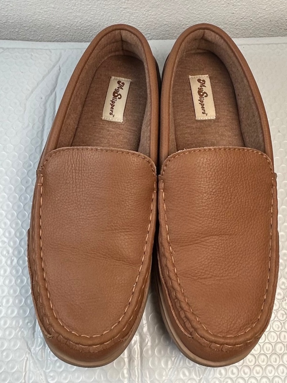 MySlippers by MyPillow Moccasin Slip-On Shoes/Loafers Tan Men Size 10